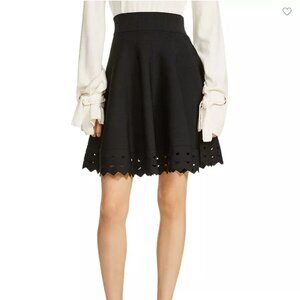NWT Maje June Cutout-Hem‎ Skirt- Black, Size T2